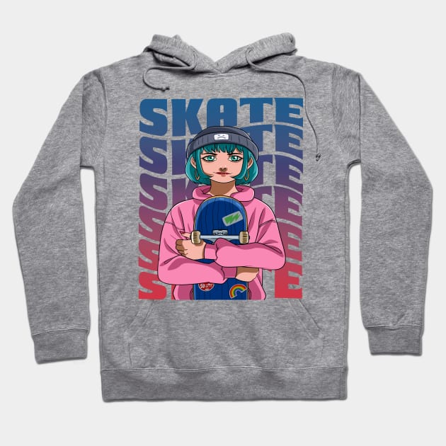 Girl Skater Skateboarder Skateboarding Skate Sk8er Girl Hoodie by Noseking